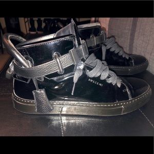 Buscemi - Black patent high top sneaker